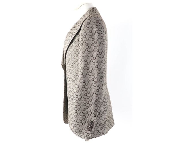 Gucci Logo Pattern Wool Rayon 2way Set Brown - view 2