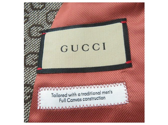 Gucci Logo Pattern Wool Rayon 2way Set Brown - view 9