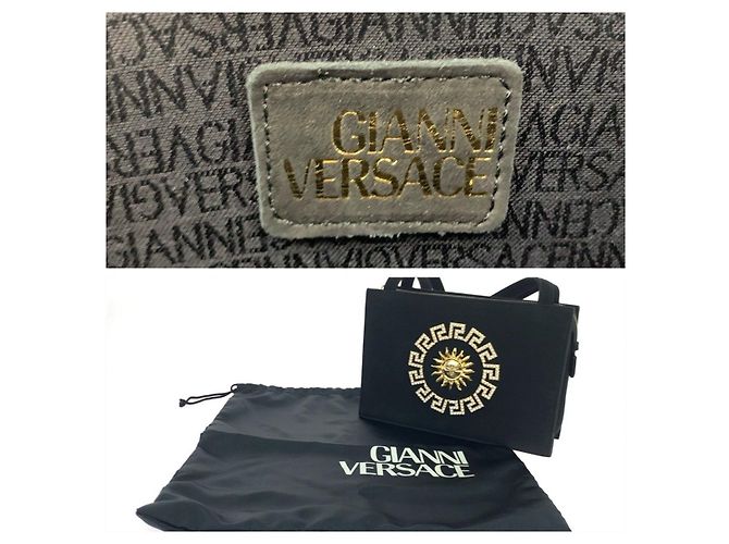 Borsa 2 in 1 in suede Sunburst di Versace Nero - vista 4
