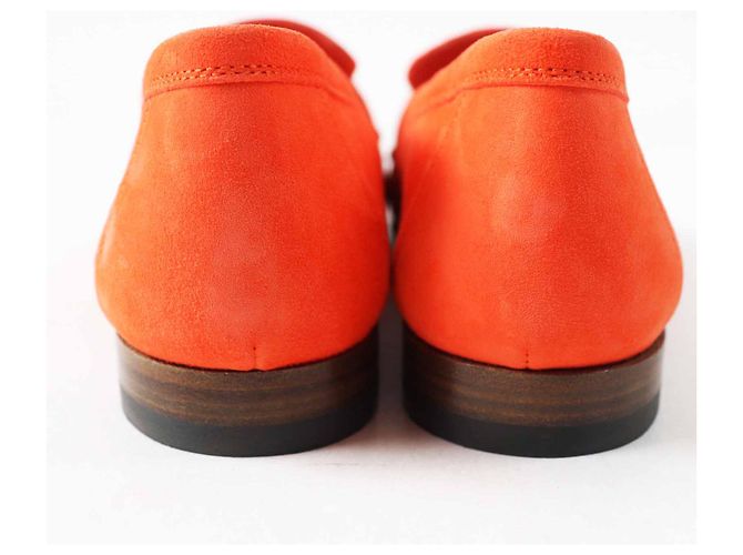 Hermès Mocassini Hermes Constance Chevre Veroa Arancione - vista 3