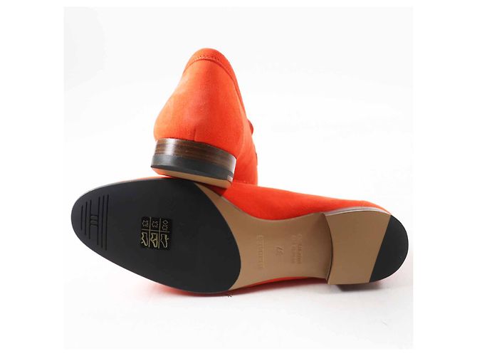 Hermès Mocassini Hermes Constance Chevre Veroa Arancione - vista 5