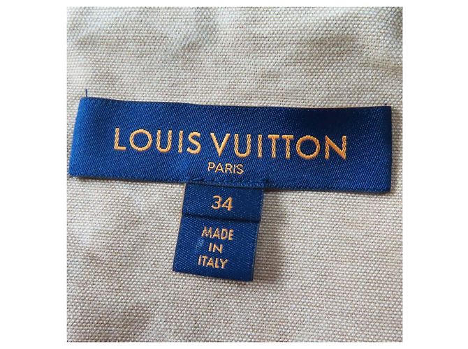 Chaqueta cropped de denim lavado de algodón Louis Vuitton 1AB74I Beige - vista 10
