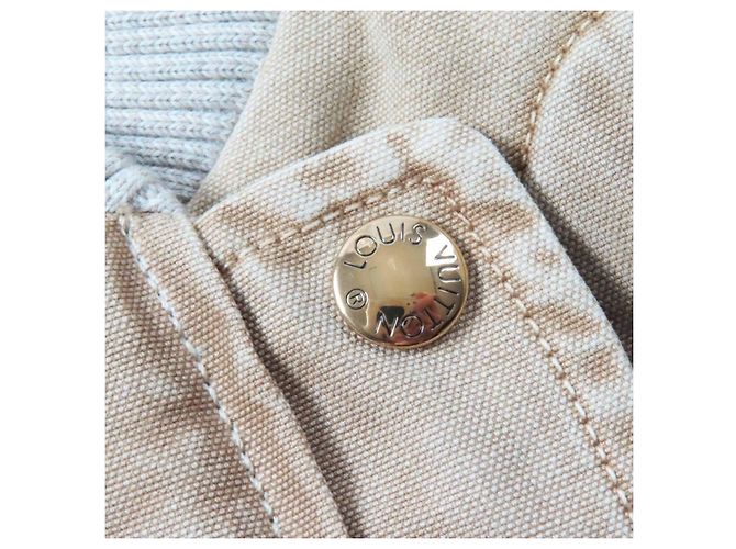 Chaqueta cropped de denim lavado de algodón Louis Vuitton 1AB74I Beige - vista 7