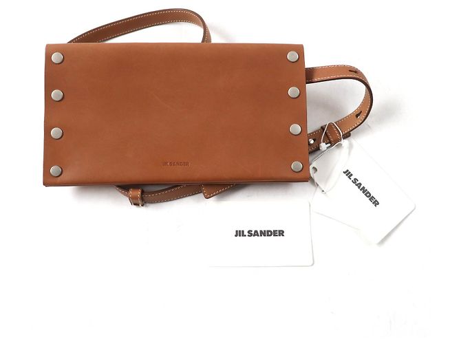 Cinturón billetera Rivet Jil Sander JSMU840162 de cuero Castaño Bronce - vista 2