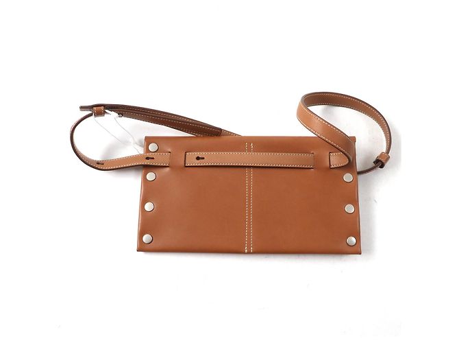 Cinturón billetera Rivet Jil Sander JSMU840162 de cuero Castaño Bronce - vista 3