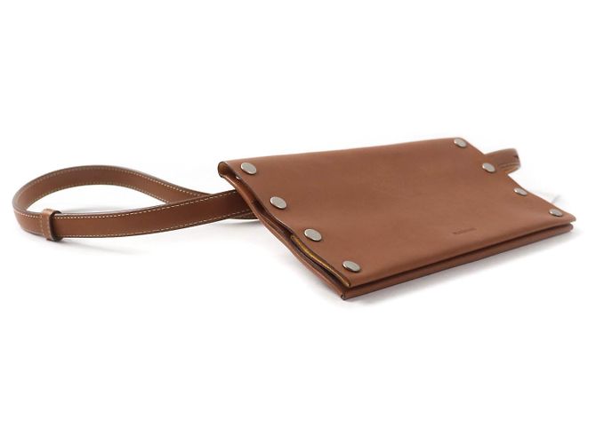 Cinturón billetera Rivet Jil Sander JSMU840162 de cuero Castaño Bronce - vista 4