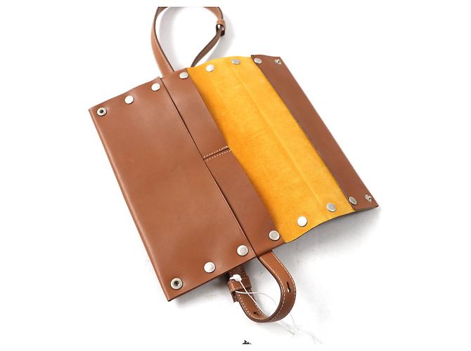 Cinturón billetera Rivet Jil Sander JSMU840162 de cuero Castaño Bronce - vista 5