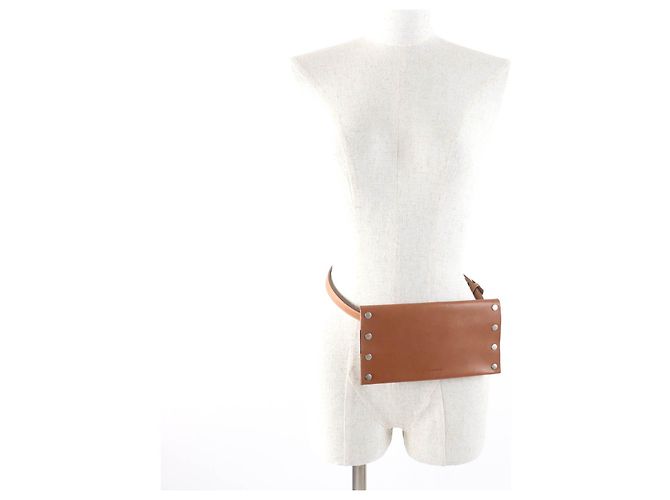 Cinturón billetera Rivet Jil Sander JSMU840162 de cuero Castaño Bronce - vista 7