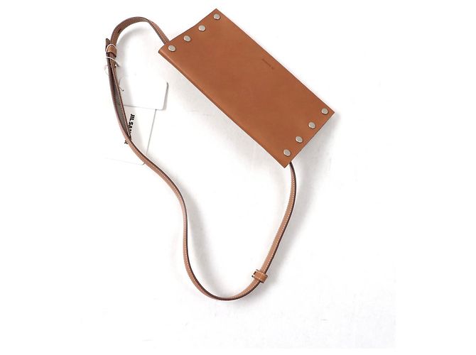 Cinturón billetera Rivet Jil Sander JSMU840162 de cuero Castaño Bronce - vista 8