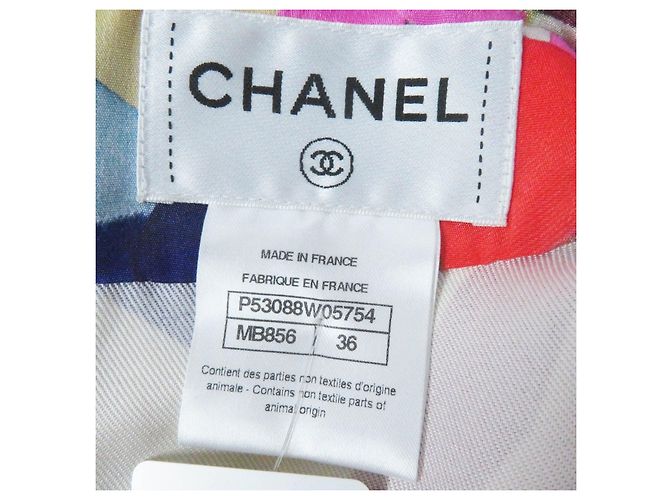 Chanel COCO-Muster Seiden-Einteiler Pink Rot Blau Beige - Ansicht 8