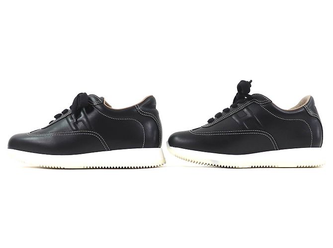 Leder-Sneaker mit H Quick-Logo von Hermès Schwarz - Ansicht 2