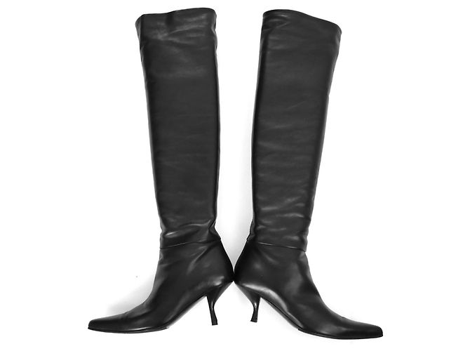 Botas Bourgeoises The Row em Couro Preto - vista 2