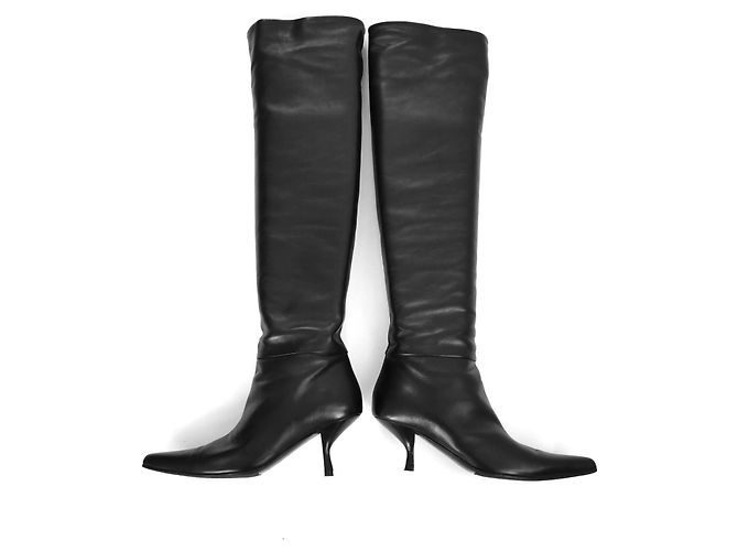 Botas Bourgeoises The Row em Couro Preto - vista 5