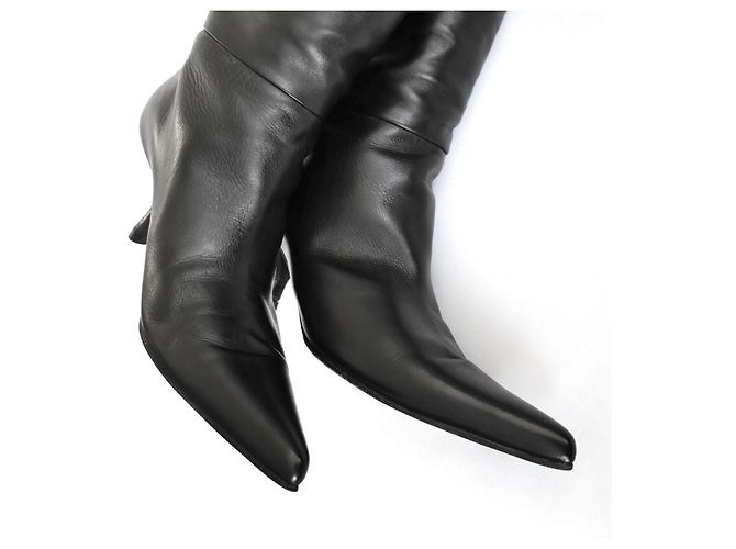 Botas Bourgeoises The Row em Couro Preto - vista 7
