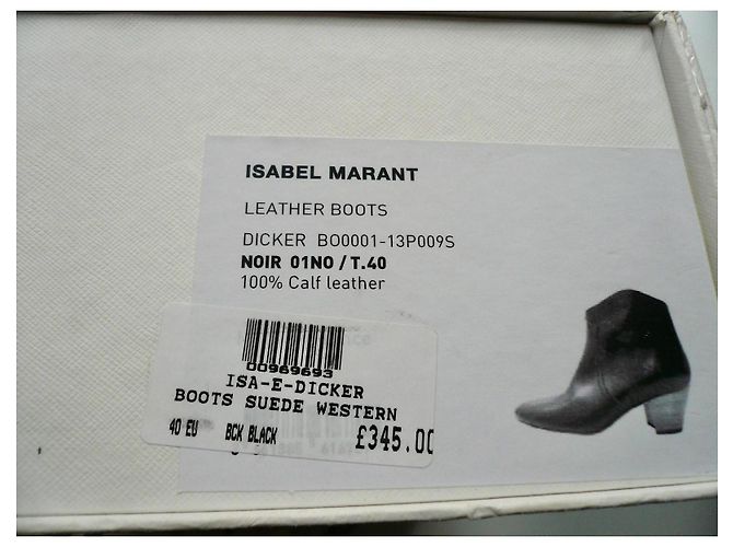 Botas de cuero negro Dickers ISABEL MARANT talla 40 Excelente estado - vista 2