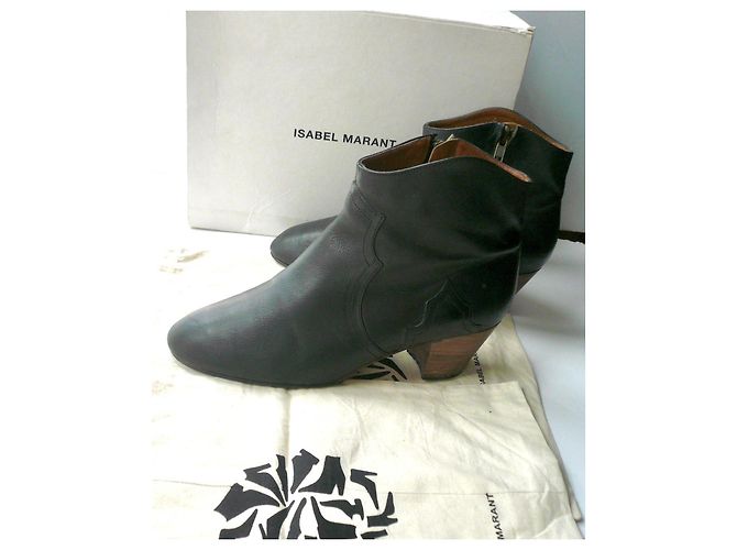 Botas de cuero negro Dickers ISABEL MARANT talla 40 Excelente estado - vista 3