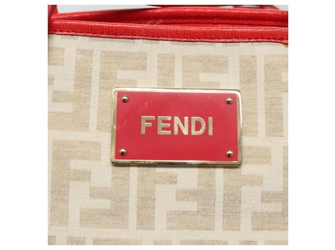 FENDI Zucca Canvas Tote Bag Weiß Gold Auth ep10233 Golden - Ansicht 19