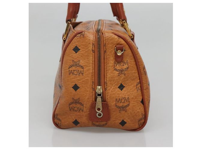 MCM Logogram Vicetos Boston Tasche aus PVC-Leder in Braun und Gold Auth BA4839 Golden - Ansicht 3