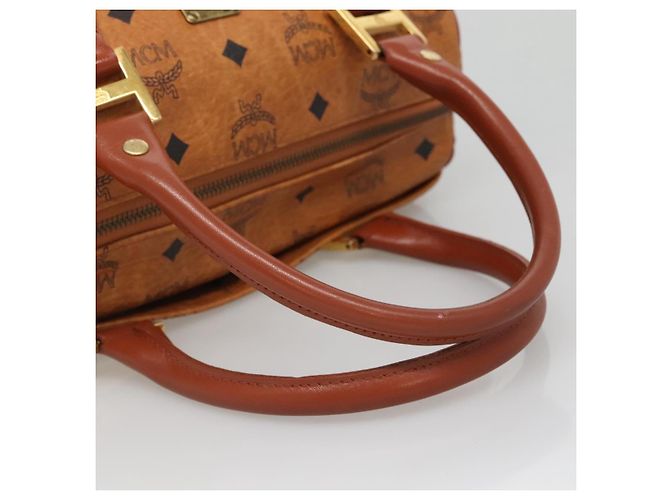 MCM Logogram Vicetos Boston Tasche aus PVC-Leder in Braun und Gold Auth BA4839 Golden - Ansicht 7