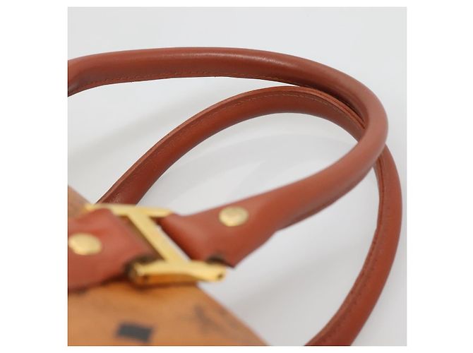 MCM Logogram Vicetos Boston Tasche aus PVC-Leder in Braun und Gold Auth BA4839 Golden - Ansicht 8