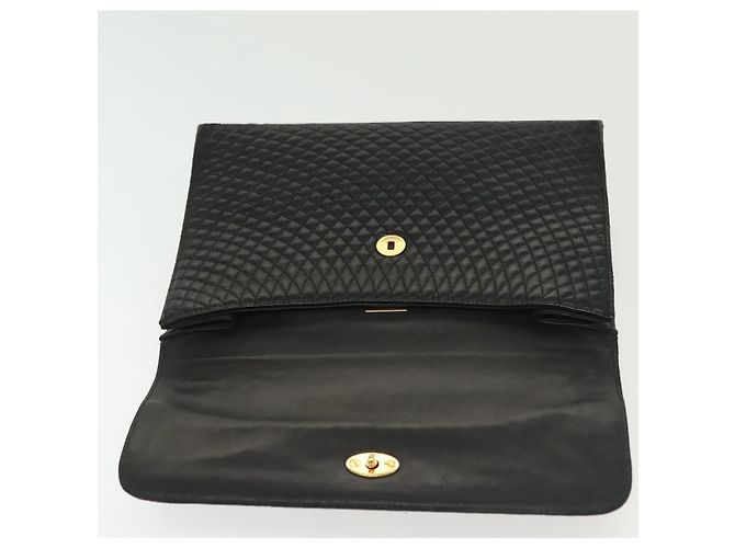 BALLY Borsa a Mano in Pelle Nera e Oro Auth BA4871 Nero D'oro - vista 10