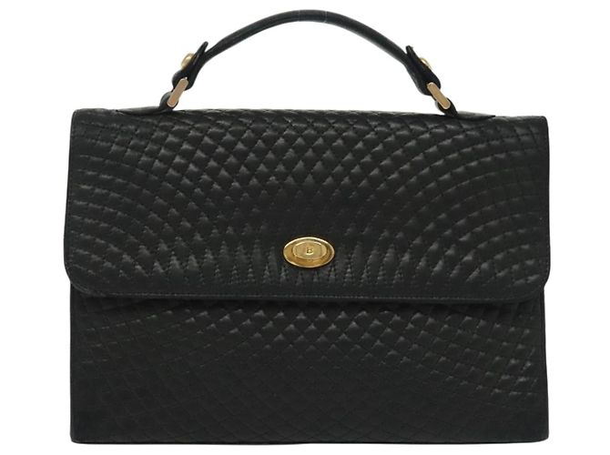 BALLY Borsa a Mano in Pelle Nera e Oro Auth BA4871 Nero D'oro - vista 13