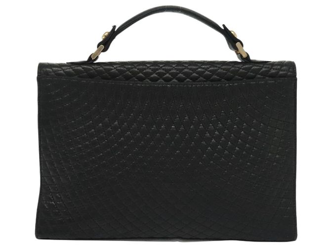 BALLY Borsa a Mano in Pelle Nera e Oro Auth BA4871 Nero D'oro - vista 2