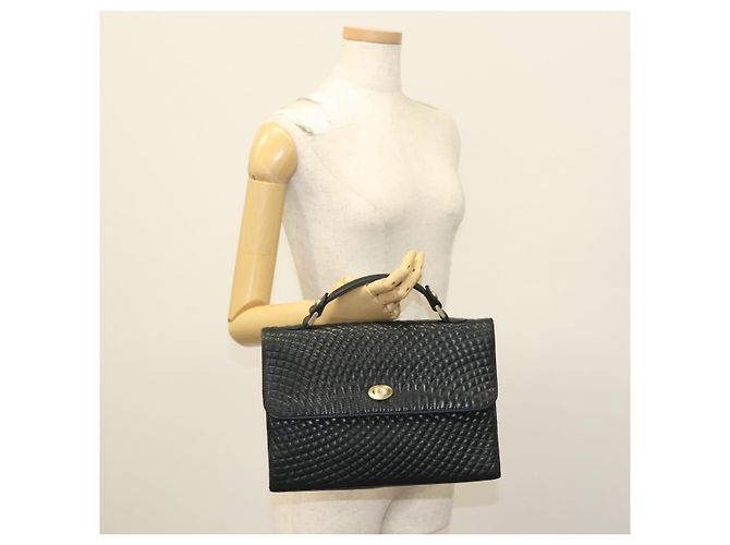 BALLY Borsa a Mano in Pelle Nera e Oro Auth BA4871 Nero D'oro - vista 22