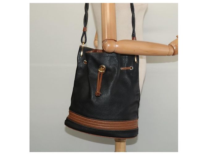 Borsa a Spalla in Pelle Nera Auth 139755 di GUCCI Nero - vista 20
