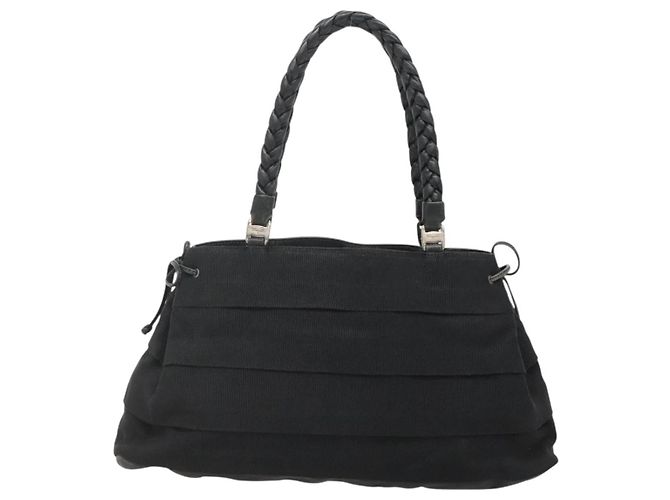 Borsa Tote Vala in Tela Nera e Oro Salvatore Ferragamo Auth bs28915 Nero D'oro - vista 2
