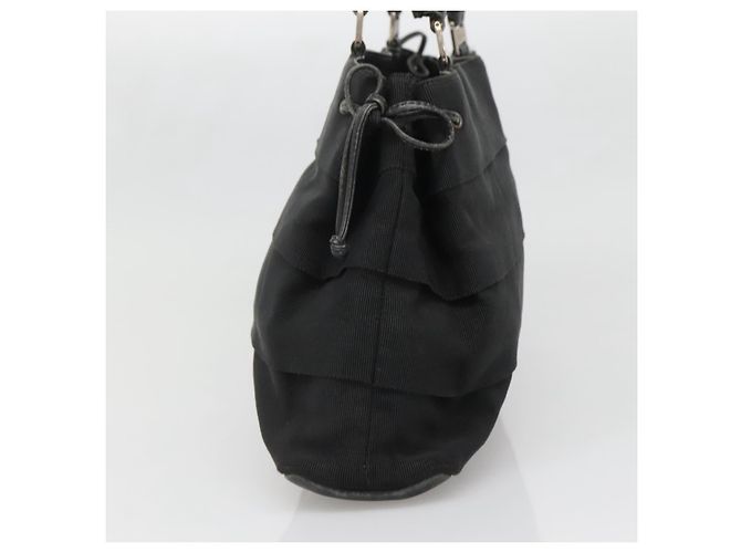 Borsa Tote Vala in Tela Nera e Oro Salvatore Ferragamo Auth bs28915 Nero D'oro - vista 4