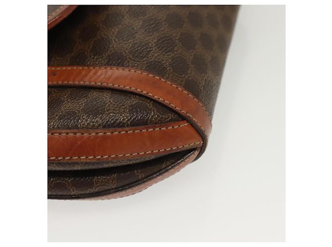 Céline Borsa a Spalla in Tela Macadam CELINE in Pelle PVC Marrone Oro Auth ki5951 D'oro - vista 15