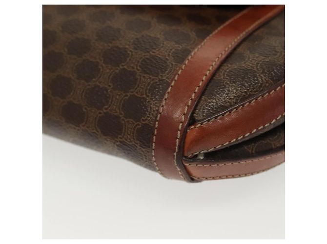 Céline Borsa a Spalla in Tela Macadam CELINE in Pelle PVC Marrone Oro Auth ki5951 D'oro - vista 16