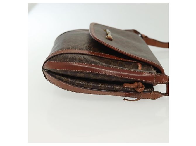 Céline Borsa a Spalla in Tela Macadam CELINE in Pelle PVC Marrone Oro Auth ki5951 D'oro - vista 3