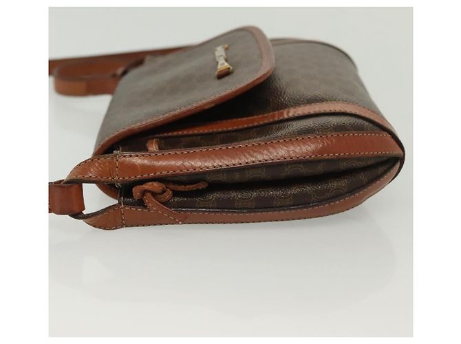 Céline Borsa a Spalla in Tela Macadam CELINE in Pelle PVC Marrone Oro Auth ki5951 D'oro - vista 4