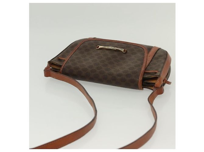 Céline Borsa a Spalla in Tela Macadam CELINE in Pelle PVC Marrone Oro Auth ki5951 D'oro - vista 6