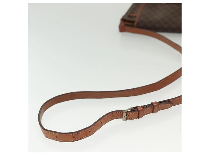 Céline Borsa a Spalla in Tela Macadam CELINE in Pelle PVC Marrone Oro Auth ki5951 D'oro - vista 7