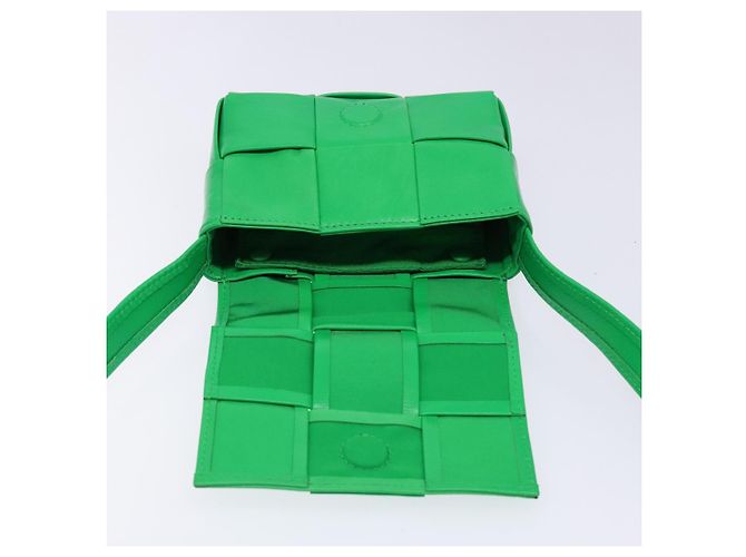 Autre Marque Borsa a spalla Candy Cassette in pelle verde Auth 137872 di BOTTEGA VENETA - vista 10