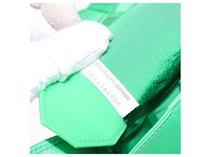 Autre Marque Borsa a spalla Candy Cassette in pelle verde Auth 137872 di BOTTEGA VENETA - vista 12