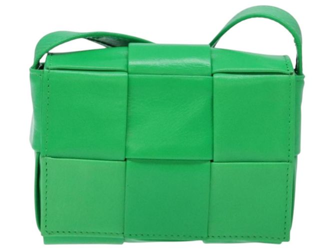 Autre Marque Borsa a spalla Candy Cassette in pelle verde Auth 137872 di BOTTEGA VENETA - vista 13
