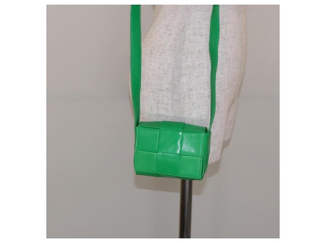 Autre Marque Borsa a spalla Candy Cassette in pelle verde Auth 137872 di BOTTEGA VENETA - vista 21