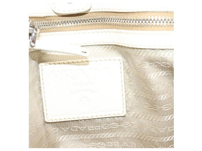 PRADA Schultertasche aus Canvas Beige Silber Authentisch 138851 - Ansicht 17