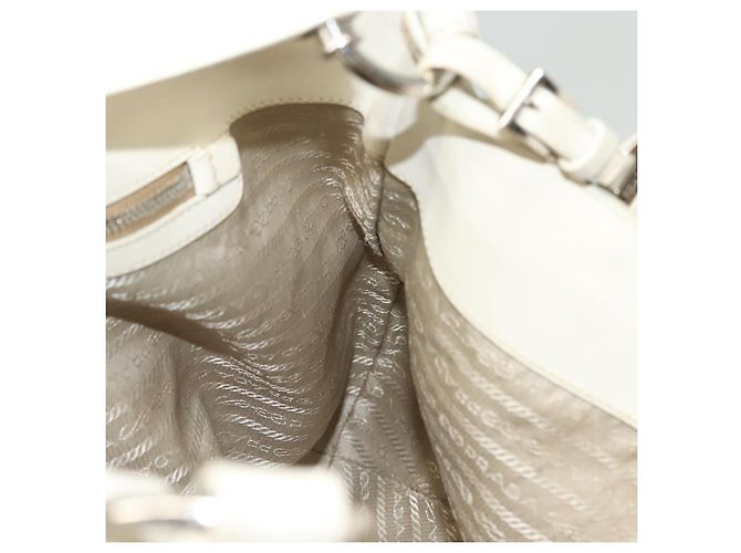 PRADA Schultertasche aus Canvas Beige Silber Authentisch 138851 - Ansicht 18