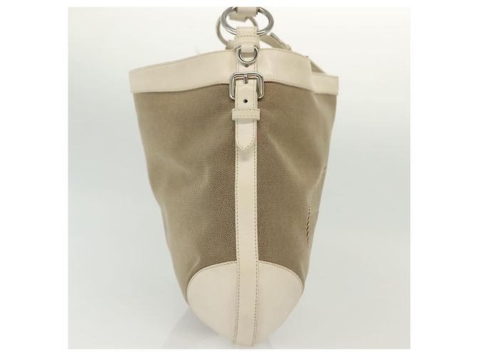 PRADA Schultertasche aus Canvas Beige Silber Authentisch 138851 - Ansicht 4