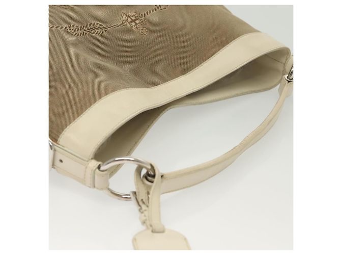 PRADA Schultertasche aus Canvas Beige Silber Authentisch 138851 - Ansicht 6