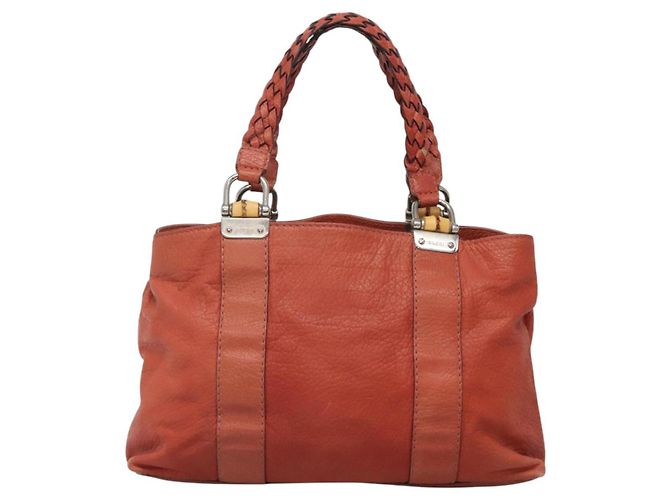 Gucci Bamboo Tote Bag Leder Rot Silber 232947 Auth 139547 - Ansicht 13