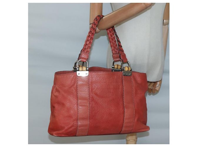 Gucci Bamboo Tote Bag Leder Rot Silber 232947 Auth 139547 - Ansicht 24