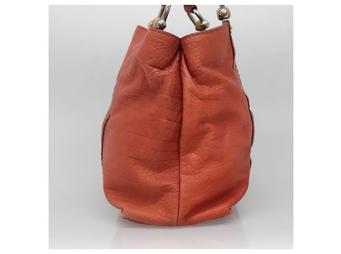 Gucci Bamboo Tote Bag Leder Rot Silber 232947 Auth 139547 - Ansicht 3