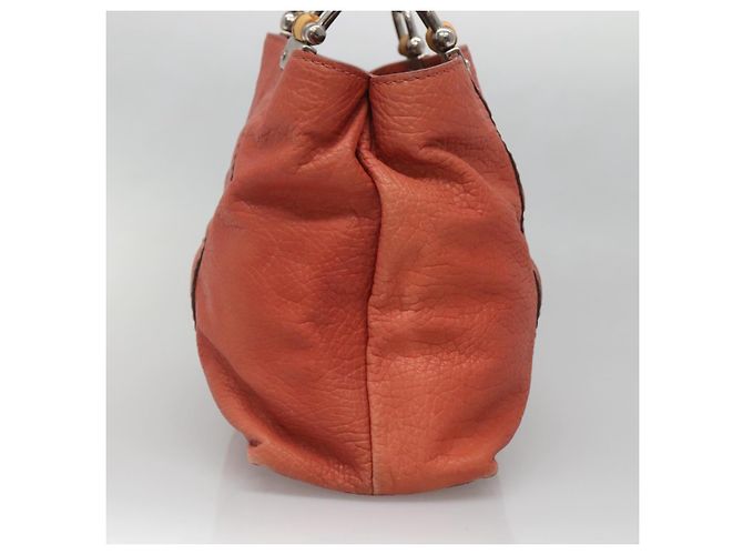 Gucci Bamboo Tote Bag Leder Rot Silber 232947 Auth 139547 - Ansicht 4
