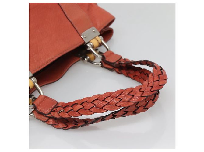 Gucci Bamboo Tote Bag Leder Rot Silber 232947 Auth 139547 - Ansicht 7
